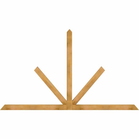 Ekena Millwork Saratoga Rough Sawn Timber Gable Bracket, Western Red Cedar, 108"W x 63"H x 4"D x 4"F, 14/12 Pitch GBW108X63X0404SAR00RWR